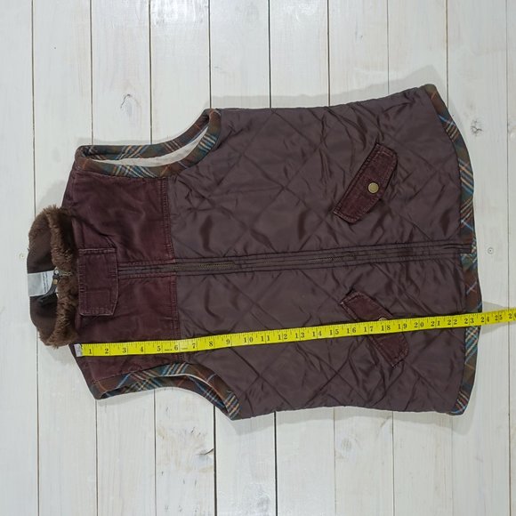 CAbi #694 Brown Quilted Vest Corduroy Trim Medium - Picture 9 of 9